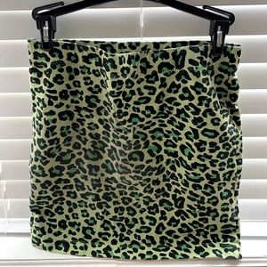 Forever 21 Green Leopard Skirt